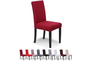 SaintderG® Coprisedie con schienale 6 pezzi, lavabile Estraibile, molto facile da pulire e resistente, coprisedile, moderna sala da pranzo, hotel, arredamento ristorante (Bordeaux, 6 pezzi).