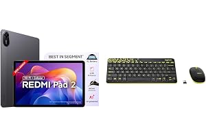 Redmi Pad 2 Wi-Fi + Cellular, Active Pen Support, 27.94cm(11") Model, 2.5K Sharp & Clear Display, 8GB, 256GB, All Day & More 9000mAh Battery + Logitech MK240 Nano Wireless USB Keyboard and Mouse Set