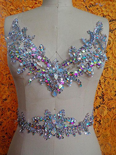 Pure Hand Made klar ab FARBE Sew auf Strass Applikation Kristalle Patches 29�… - 5