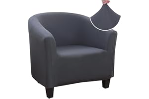 Jaotto Copripoltrona 1 Posto Elasticizato,Fodere Copripoltrona Universale,Copripoltrona da Cocktail Chesterfield Rimovibile Lavabile Antiscivolo per Bancone Soggiorno Tullsta (Grigio,1 Pezzo)