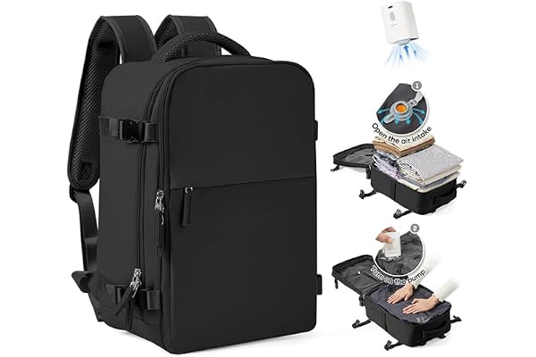 SZLX Sac à Dos Voyage Babine Sous Vide avec Pompe 40x30x20 Bagage Cabine 40x20x25 Sous Vide pour Ryanair Wizz air Easyjet Bagage à Main Femme Homme avec Compartiment Chaussures,Valise Sous Vide