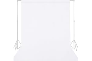 GFCC Sfondo Fotografico Bianco 1,8x2,9m - Sfondo Foto Video Resistente alle Rughe, Professionale Fondale Fotografico Poliestere per Studio Fotografia, Foto, Riunioni Online, Video Brevi