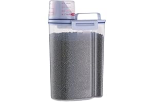PIQIUQIU 2 L Storage Containers, Pet Food Container, Airtight Food Storage Container with Lid + Measuring Cup