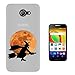 Produktbild c01120 - Cool scary Witch On Broom Stick Halloween Character Full Moon Silhouette Design Alcatel A30 Fashion Trend Silikon Hülle Schutzhülle Schutzcase Gel Rubber Silicone Hülle