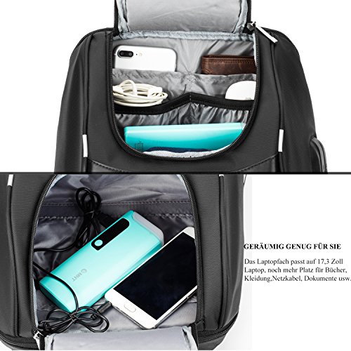 Amzbag 17 3 Zoll Laptop Rucksack Mutil-funktionale Reise Rucksack Business Backpack Computer Tasche mit USB Anschluss Wasserresistent College Rucksack