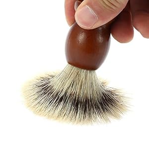Anself Bristle Shaving Brush with Wood Handle Men's Shave Brush for Razor Male Facial Cleaning Brush for Beard Brown… - Image 5