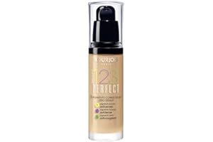BOURJOIS - Fond De Teint 123 Perfect 55 Beige Foncé - Fini Semi-Mat - 3 Pigments Correcteurs (Anticernes, Antiterne, Anti-rougeurs) - Couvrance Moyenne - Tenue Jusqu'à 16h - SPF10 - 30ml