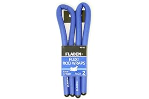 FLADEN Fishing - 2 Pack of 43cm x 13mm - Fishing Rod Protection FLEXI WRAPS Anti Rub Protection for Storing All types of fishing Rods - Sea, Carp and Coarse and Other Multi Home Uses [36-0012]