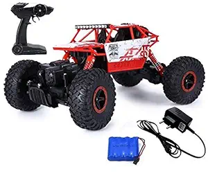 Popsugar - THRC699-105R 4 Wheel Drive 1:18 Rock Crawler Off Roader Monster Truck with 2.4GHz Remote Control Rechargeable Toy for Kids, Red