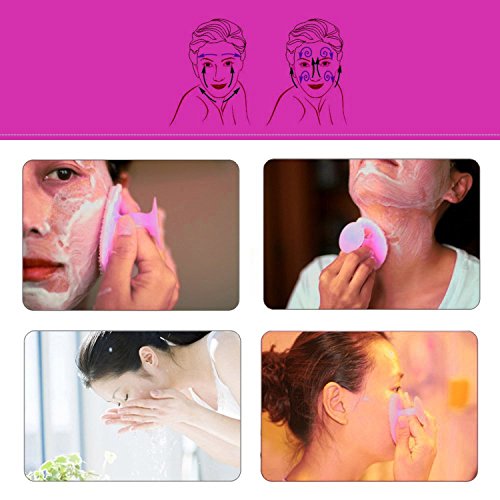 NALATI 4Stk Schröpfen Cups + 1er Pinsel (Farbe zufällig) Hautpflege Silikon Schröpfen Cups Massage Set für Gesicht Körper gegen Fett - 4