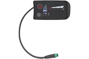 FOCKETY Panneau de contrôle, Interface 5 Broches étanche, Boîtier ABS, Ecran LED, Afficheur pour vélo électrique, Universel, Facile à Installer, Compteur de Vitesse pour vélo