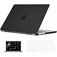 EooCoo Case Compatible for MacBook Pro 14 inch 2024-2021 M4 M3 M2 M1,A3112 A3185 A3401 A2918 A2992 A2779 A2442 Pro Max Chip,Laptop Plastic Hard Shell Cover&Keyboard Skin&Screen Protector-Matte Black