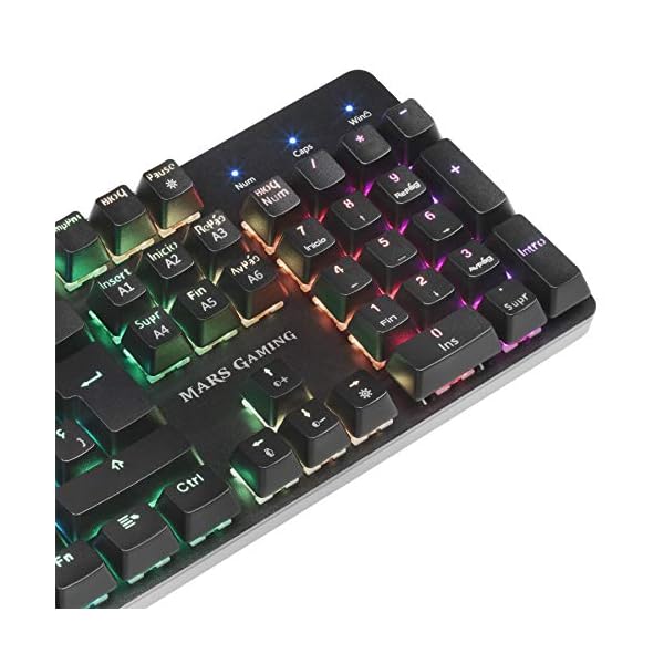 Mars Gaming MK5, teclado mecánico switch rojo, RGB 16.8, software, reposamuñecas - Image 5