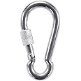 3Keys Heavy Duty Carabiner Clips Rust-Proof Chrome Secure Locking Snap Hook Safety Chain Tool for Backpacks Dog Collars