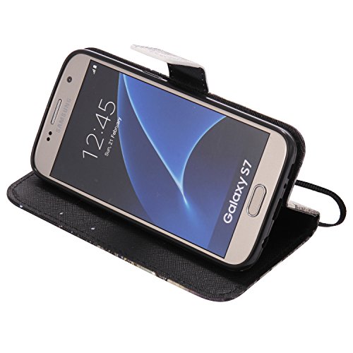 Feeltech Samsung Galaxy S7 Hülle PU-Leder und Brieftasche Bunte Muster Fall mit Magnetverschluss, Hybrid-Kickstand mit Stand-Funktion, schlagen Sie schützende weiche TPU Stoßstangenabdeckung und Kreditkartenhalter für Samsung Galaxy S7 Handgelenk Bügel-Buch-Art-Geldbeutel-Tasche mit 2 In 1 Berühren Sie Stift – London - 5