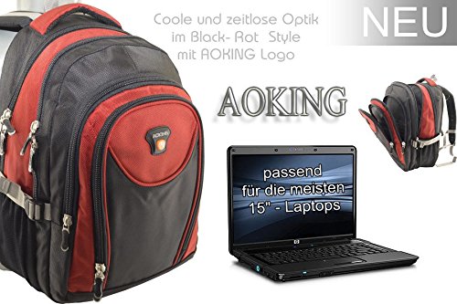 Laptop Rucksack Schulrucksack Schulranzen Schultasche A4 15 Zoll in 5 Farben Aoking Uni Rucksack Perfect Day Multifunktionsrucksack Campus Daypack Rucksack City Rucksack / Schule Arbeit & Freizeit / Bag A / 4 Outdoor Schulrucksack Sport City Rucksack Schule Arbeit & Freizeit Bag Schulrucksack Sportrucksack Backpack Laptoprucksack Laptopfach 15"... (rot)