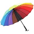Veroda 45" Automatic Open 16 Ribs Windproof Rainbow Stick Umbrella Travel Umbrella