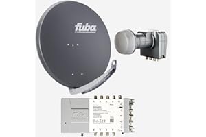 fuba sat Alu Sat-Schüssel 85cm + Quattro LNB + Fuba FMT508 Multischalter 8 Teilnehmer
