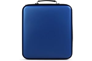 TIMCORR CD Case DVD Holders Storage - 432 Capacity Portable Disc Organizer & CD Wallet Binder Sleeve Holder for Car Travel | Media (Blue)