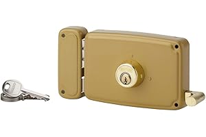 THIRARD - Serrure horizontale en applique double entrée à tirage pour porte d'entrée, gauche, 140x94mm, axe 70mm, marron, 3 clés