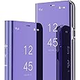 IMEIKONST Mi A3 Custodia Bookstyle Specchio Design Clear View Makeup Stand Protettiva Bumper Flip Folio Compatibile con Xiaom