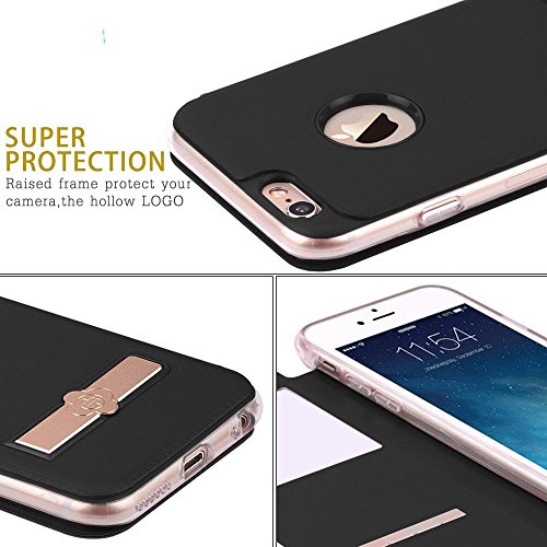 iPhone 6 Plus/6S Plus window case, TOTU Touch Series Folio Flip PU Leather Smart View Window Case Cover with Kickstand and [Metal Sensor] for Apple iPhone 6 Plus / iPhone 6S Plus 5.5 inch