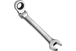 WISEUP Llaves fijas con carraca, 18mm, forjada CR-V, ajustable en ángulo de 180 °, llaves fijas antideslizante, herramienta de taller