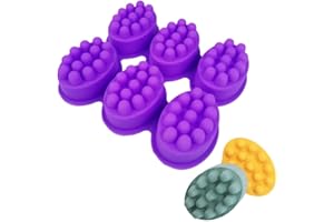 KOMUNJ Massage Seife Form,6 Kavität Silikonform, Haarbürste Silikon Seifenform, für Seifenherstellung,Kerzen Brot Schokolad Eiswürfel