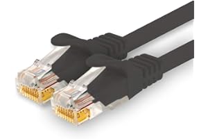 1CONN - 15 m kabel sieciowy, Ethernet, Lan i kabel krosowy dla maksymalnej prędkości Internetu i łączy wszystkie urządzenia z gniazdem RJ 45 czarny - 1 sztuka