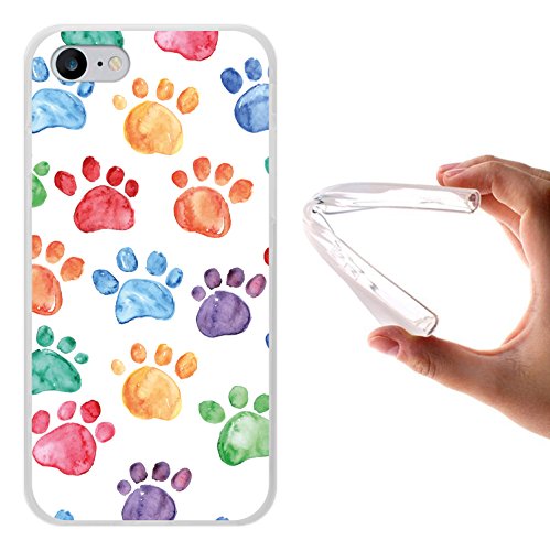 WoowCase - Custodia Cover Flessibile in Gel per [ iPhone 7 ] Ultra Sottile Silicone Orme Di Cane