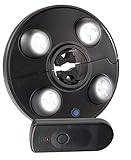 schirmbeleuchtung Licht in alle Richtungen: 4 drehbare Spots • 3 Helligkeitsstufen einstellbar • Zur Klemm-Montage an Stangen von 15 - 45 mm • 2 ausklappbare Haken zum Aufhängen • Inklusive Fernbedienung