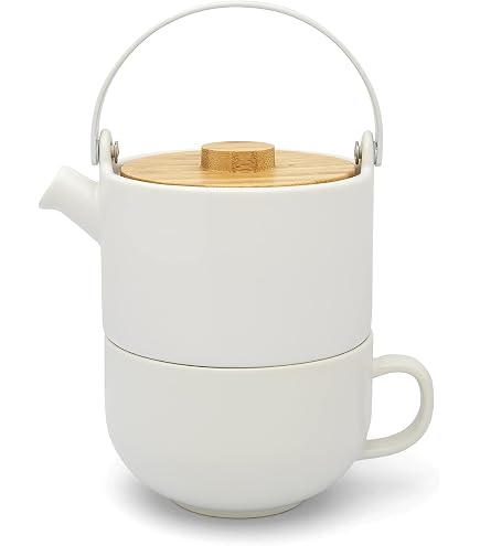 Teiera ASA Coppa White Yuki In Porcellana Con Manico Legno - 0,6 Litri, Design Elegante Per Tè E Infusi