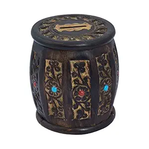 ITOS365 Handmade Wooden Barrel Money Piggy Bank Coin Box Birthday Gifts for Kids, Boys, Girls & Adult