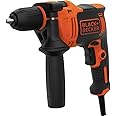 Black & Decker 710W 47,600BPM Single Gear Hammer Drill with 4 Bits in Kitbox for Metal & Masonry Drilling, Orange/Black - BEH710K-GB, 2 Years Warranty