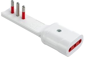 ROSI ADATTATORE 90° ULTRAPIATTO 10A 2P+T/PRESA 10A 2P+T BIANCO SERIE EMILIA FLAT