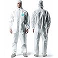 Andes Safety Hazmat Suits, Heavy Duty Full Body Disposable Paint Suits, Coveralls with Hood, Elastic Wrists & Ankles