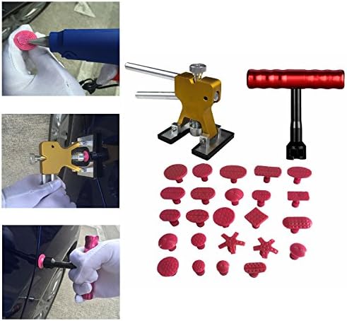 Weylon 26pcs Paintless Dent Repair Kits Glue Puller Dent Lifter Suction Cup With T-handle Dent Puller
