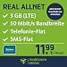Produktbild mobilcom-debitel Real Allnet im Telefonica Netz (11,99 EUR monatlich, 24 Monate Laufzeit, Telefonie-Flat in alle deutschen Netze, 3GB Internet Flat, LTE mit max. 50 MBit/s, Triple-Sim-Karten)