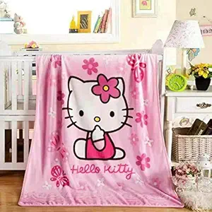 Baby Needs Baby Girls and Boys Blankets Single Layer (Kitty Pink)