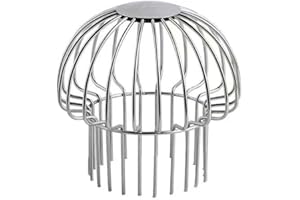 SEIWEI Protección de canalón de acero inoxidable, filtros de bajada de tubería, cubierta protectora de malla, colador que bloquea el lodo, los escombros y las hojas (160 mm)