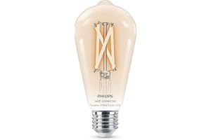 Smart Lighting, Smart LED ST64-glödtrådslampa, stämningsbelysning, E27-sockel, 806 lm, justerbart vitt ljus 2 200–6 500 K, dimbar (låg), ansluten via WiZ, Alexa, Google Home, Apple Home