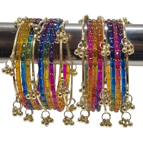 kashmiri ghangharoo glass bangle Set For Women And Girls | Light Weight Bangles | Traditional Transparent Fancy Glass Chudi S