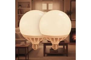 LED ATOMANT Pack 2x Bombilla LED E27 G120 Potentisima 25W. Color Blanco Calido (3000K). Globo de 2450 Lumenes. 330 Grados Apertura.