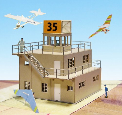 Model Train N-Scale - [Miniatuart] Aviation Scene Series : Control Tower type...