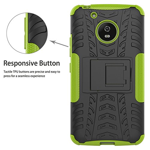 Moto G5 Custodia,Mama Mouth Duro Shock Proof copertura Rugged Heavy Duty Antiurto in Piedi Custodia caso Case per Moto G5 Smartphone,Verde