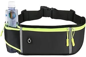 HFYMXNB Riñonera Running, Cinturón para Correr, Riñonera Mujer Deportiva, Riñonera Deportiva, con Porta Botella, Impermeable, con Cierre Cremallera, Correa Ajustable y Reflectante