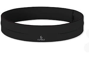 FlipBelt Classic Running Belt, Running Fanny Pack for Women and Men, Non Chafing Waist Band Pack for Phone, Moisture Wicking Storage Belt, USA Company