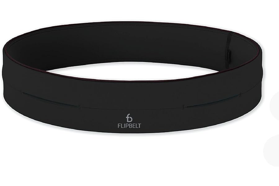 FlipBelt Classic Running Belt, Running Fanny Pack for Women and Men, Non Chafing Waist Band Pack for Phone, Moisture Wicking Storage Belt, USA Company