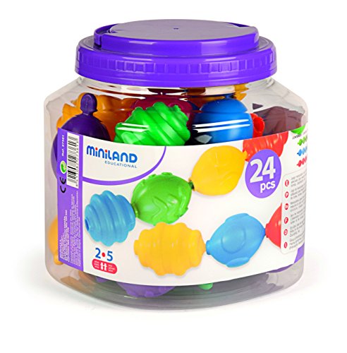 Miniland_Educational- Cuentas Gigantes, 12 Piezas (154209)
