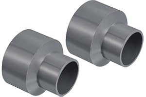 PATIKIL PVC Riduttore Tubo Raccordo 63x40mm, 2pz Dritto Giunto Adattatore Connettore, Grigio
